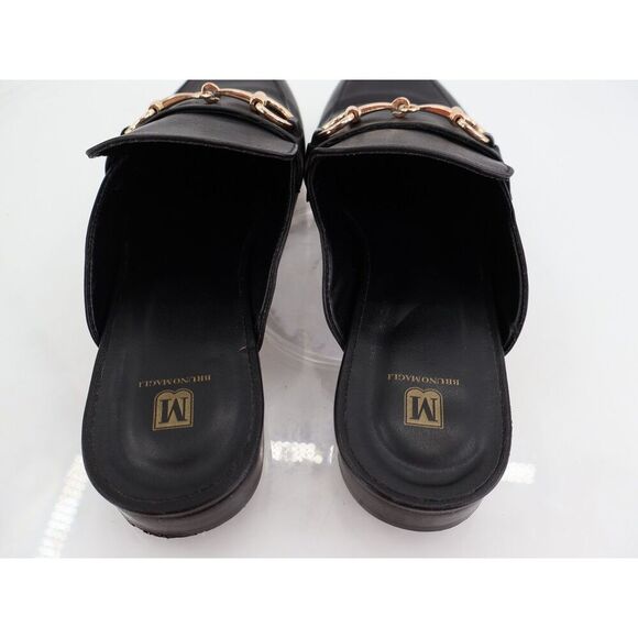 Bruno Magli Dalia Horsebit Mule Womens 7.5 BLack Leather Low Heel Slip on Comfy - Picture 12 of 14
